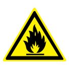 Знак W01 Пожароопасно. Легковоспламеняющиеся вещества •ГОСТ 12.4.026-2015• (Пластик 200 х 200)