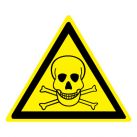 Знак W03 Опасно. Ядовитые вещества •ГОСТ 12.4.026-2015• (Пластик 200 х 200)