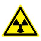 Знак W05 Опасно. Радиоактивные вещества или ионизирующее излучение •ГОСТ 12.4.026-2015• (Пластик 200 х 200)