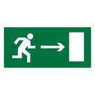 Знак E03 Направление к эвакуационному выходу направо •ГОСТ 12.4.026-2015• (Пластик 150 х 300)