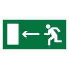Знак E04 Направление к эвакуационному выходу налево •ГОСТ 12.4.026-2015• (Пленка 150 х 300)