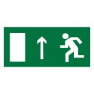 Знак E12 Направление к эвакуационному выходу прямо (левосторонний) •ГОСТ 12.4.026-2015• (Пленка 150 х 300)