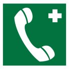 Знак EC06 Телефон связи с медицинским пунктом (скорой медицинской помощью) •ГОСТ 12.4.026-2015• (Пленка 200 х 200)