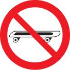 Знак T900 Вход со скейтбордами запрещен (Пленка 200 х 200)