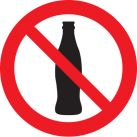 Знак T905 Вход с напитками запрещен (Пленка 200 х 200)