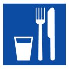 Знак D01 Пункт (место) приема пищи •ГОСТ 12.4.026-2015• (Пластик 200 х 200)