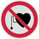 Знак P11 Запрещается работа (присутствие) людей со стимуляторами сердечной деятельности •ГОСТ 12.4.026-2015• (Световозвращающий Пленка 200 х 200)